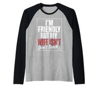 Funny Warning Husband Joke I’m Friendly But My Wife Isn’t Maglia con Maniche Raglan