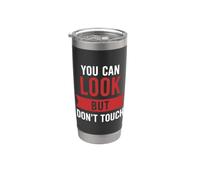 Funny Warning Introvert You Can Look But Don’t Touch Bicchiere termico in acciaio inox doppia parete