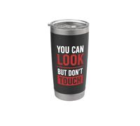 Funny Warning Introvert You Can Look But Don’t Touch Bicchiere termico in acciaio inox doppia parete