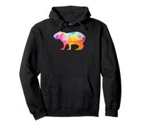 Funny Watercolor Giant Cavy Rodent Colorful Capybara Felpa con Cappuccio