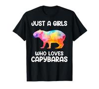 Funny Watercolor Giant Cavy Rodent Colorful Capybara Maglietta
