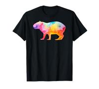 Funny Watercolor Giant Cavy Rodent Colorful Capybara Maglietta