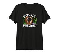 Funny Watercolor Womens Otterly Awesome River Otter Lover Maglietta Premium