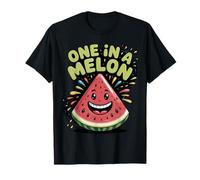 Funny Watermelon Quote One in A Melon Cute Pun Summer Vibes Maglietta