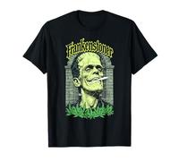 Funny Weed Frankenstein Frankenstoner Stoner Halloween 420 Maglietta