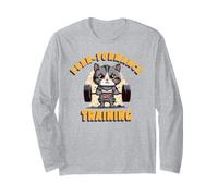 Funny Weightlifting Gym Cat Beast Workout Mode Gift Maglia a Manica