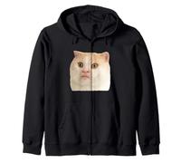 Funny Weird Cat Face Meme Silly Hilarious Cat Confused Felpa con Cappuccio
