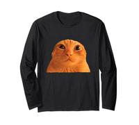 Funny Weird Cat Face Meme Silly Hilarious Cat Confused Maglia a Manica