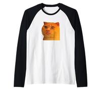 Funny Weird Cat Face Meme Silly Hilarious Cat Confused Maglia con Maniche Raglan
