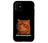 Funny Weird Cat Face Meme Silly Hilarious Mad Cat Confused Custodia per iPhone 11