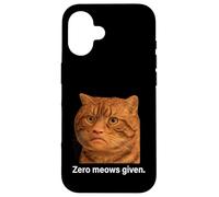 Funny Weird Cat Face Meme Silly Hilarious Mad Cat Confused Custodia per iPhone 16
