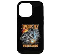 Funny Welder Sparks Fly Fabricator Humor Design Custodia per iPhone 13 Pro