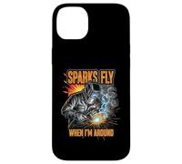 Funny Welder Sparks Fly Fabricator Humor Design Custodia per iPhone 14 Plus