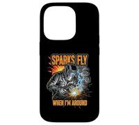 Funny Welder Sparks Fly Fabricator Humor Design Custodia per iPhone 14 Pro
