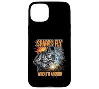 Funny Welder Sparks Fly Fabricator Humor Design Custodia per iPhone 15 Plus