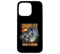 Funny Welder Sparks Fly Fabricator Humor Design Custodia per iPhone 15 Pro Max