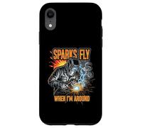 Funny Welder Sparks Fly Fabricator Humor Design Custodia per iPhone XR