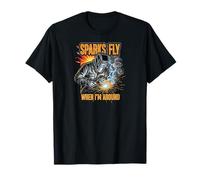 Funny Welder Sparks Fly Fabricator Humor Design Maglietta