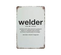 Funny Welding Definition Targa In Latta Durevole Targhe In Latta Divertenti Targa In Metallo Per Garage Casa Bar 20X30Cm