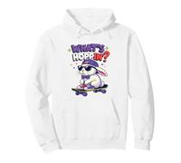 Funny Whats Hoppin Bunny Meme, Scherzo Coniglio Skateboard Felpa con Cappuccio