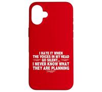 Funny When The Voices Go Silent Sarcastic Custodia per iPhone 16 Plus