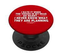 Funny When The Voices Go Silent Sarcastic PopSockets PopGrip Adesivo