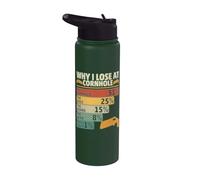 Funny Why I Lose at Cornhole Design For Cornhole Game Lovers Stainless Steel Insulated Water Bottle