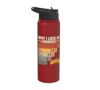Funny Why I Lose at Cornhole Design For Cornhole Game Lovers Stainless Steel Insulated Water Bottle