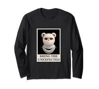 Funny Wild Teddy Bear with Fur Mask Bring The Unexpected Maglia a Manica