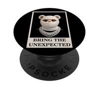 Funny Wild tEDDY bEAR With Fur Mask Bring the Unexpected PopSockets PopGrip Adesivo