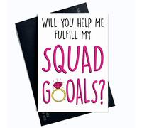 Funny will you be My damigella d' onore di be My damigella d' onore della sposa Squad Goals sorpresa della festa nuziale Best Friends Cards PC308