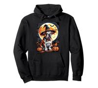 Funny Witch Bulldog Pumpkins Halloween Ghost Spooky Lover Felpa con Cappuccio