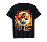 Funny Witch Guinea Pig Pumpkins Halloween Ghost Spooky Lover Maglietta