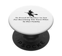 Funny Witch Orgoglioso della suocera Primo pilota nella nostra famiglia PopSockets PopGrip Adesivo