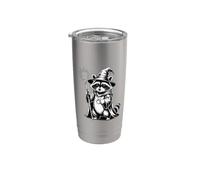 Funny Wizard Raccoon Bicchiere termico in acciaio inox doppia parete
