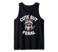 Funny Women Cute But Feral Girl Summer Raccoon Canotta