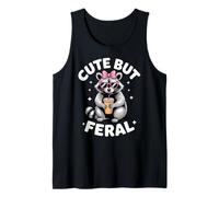 Funny Women Cute But Feral Girl Summer Raccoon Canotta