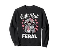 Funny Women Cute But Feral Girl Summer Raccoon Felpa