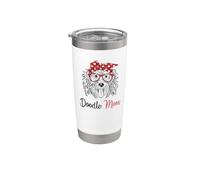 Funny Womens Hipster Bandana Glasses Labradoodle Doodle Mom Bicchiere termico in acciaio inox doppia parete