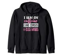 Funny Womens Run On Caffeine Cuss Words Cane Corso Lover Felpa con Cappuccio