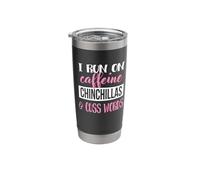 Funny Womens Run On Caffeine Cuss Words Chinchilla Lover Bicchiere termico in acciaio inox doppia parete