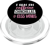 Funny Womens Run On Caffeine Cuss Words Chinchilla Lover PopSockets PopGrip per MagSafe