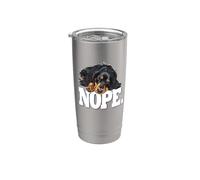 Funny Womens Sleeping NOPE Black Long Haired Dachshund Lover Bicchiere termico in acciaio inox doppia parete