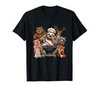 Funny Woodland Animals Barbecue Chef Crew Maglietta