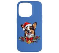 Funny Xmas Christmas Santa Black Tricolor Corgi Lover Custodia per iPhone 14 Pro