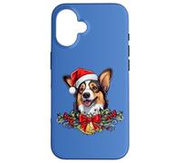 Funny Xmas Christmas Santa Black Tricolor Corgi Lover Custodia per iPhone 16