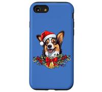 Funny Xmas Christmas Santa Black Tricolor Corgi Lover Custodia per iPhone SE (2020) / 7/8