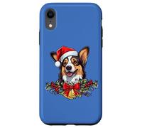 Funny Xmas Christmas Santa Black Tricolor Corgi Lover Custodia per iPhone XR