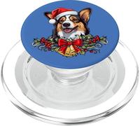 Funny Xmas Christmas Santa Black Tricolor Corgi Lover PopSockets PopGrip per MagSafe