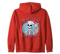 Funny Xmas Skeleton Graphic. Dead Inside But It's Christmas Felpa con Cappuccio